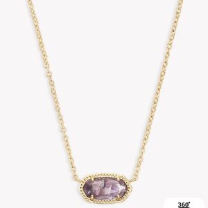 Elisa Gold Pendant Necklace in Amethyst